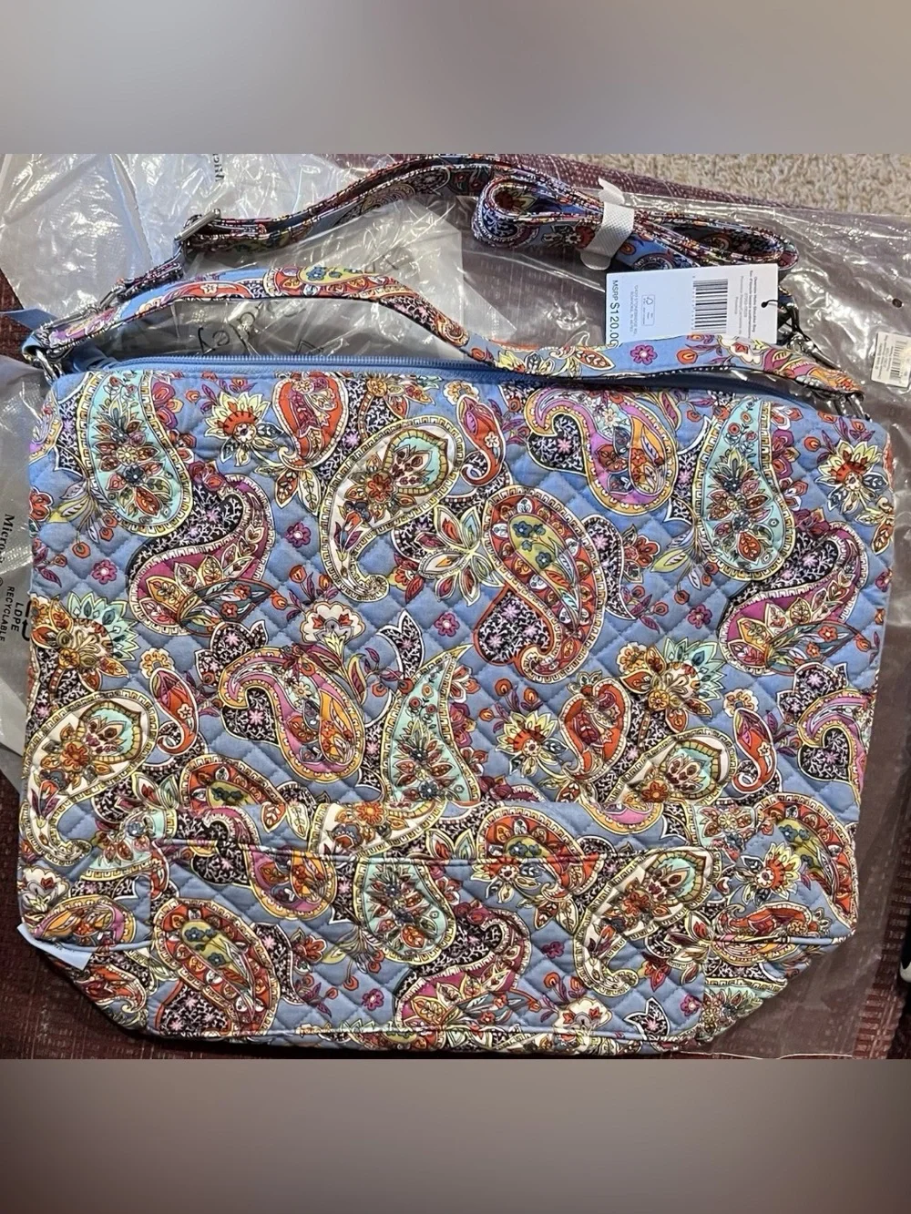 NEW 🌸 Vera Bradley Women's Cotton Oversized Hobo Bag - Provence Paisley